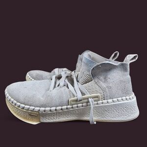 Brandblack Suede‎ Gray High-Top Vibram Designer Sneakers Sz 9